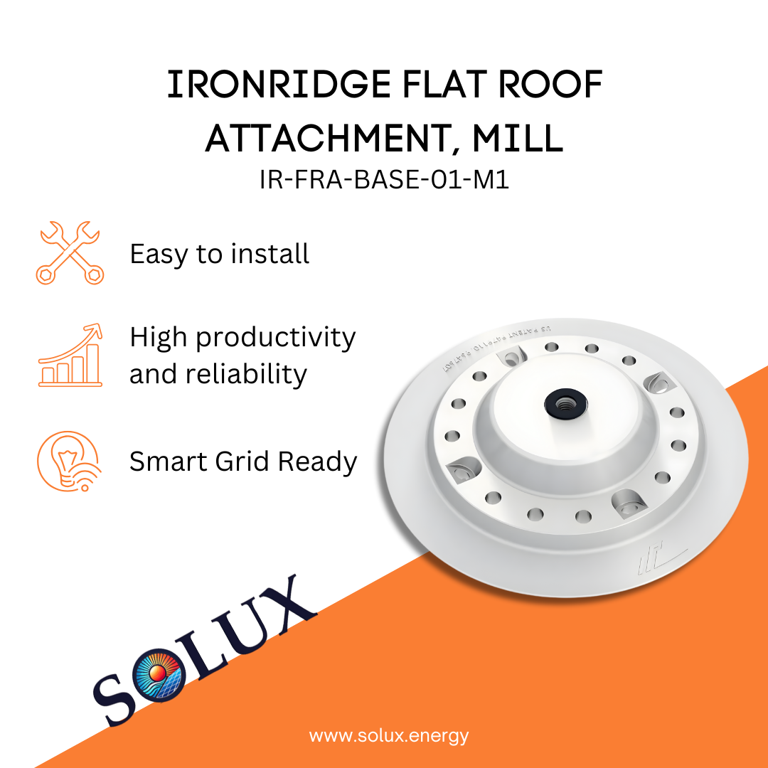 This is an image of Ironridge Flat Roof Attachment, Mill Finish